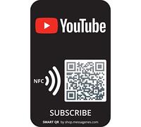 MESSAGENES | Adesivo Seguici su Youtube con Smart QR - NFC | Pack 2 Unità Carta | Aumenta i Follower e Promuove il tuo Canale | Il QR NFC Intelligente Permette di Riutilizzare ogni volta che vuoi