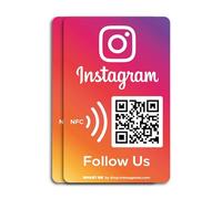MESSAGENES Adesivo Tap NFC Riutilizzabile per Follower Instagram - 2 Pack QR Sticker - iPhone e Android - Installazione a Casa