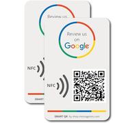 MESSAGENES | Scrivici su Google QR Code Stickers | Riutilizzabili Smart QR Code e NFC | 2 unità | Rettangolare 4.7 "x 3.1" | Recensioni facili | Modifica link quando vuoi | Google Decal for Business