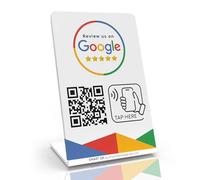 MESSAGENES Stand per Google Reviews - QR & NFC - Scrivici su Google - iPhone & Android - Boost My Reviews - Impostare a Casa (1 Stand)