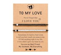 Messaggi Donne Bracciale Anelli Pinky Promise Bracciale Abbinato per Coppie Man Distanza Relazione Regali per le Donne Uomini Regali di coppia San Valentino Diverse Coppia Mm (I, One Size)
