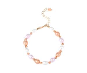 Messaggi Impilabile Bracciale Gioielli Genuine White Freshwater Cultured Pearl Strand Bracciale Per Donne Teens 1 Giallo Oro Plated Small Wrist 6.58 Inch 2 Diversi Naturale 4 Anelli Bracciale