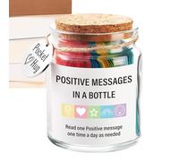 Messaggi in una bottiglia - Scatola per appunti ispiratrice, regalo incoraggiante per il benessere | Biglietti di supporto motivazionali quotidiani, raccolta alleviare lo stress, ideale per i momenti