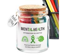 Messaggi positivi Jar - Affermazioni positive Messaggi in un barattolo, Jar di carta di affermazione | Carte di supporto motivanti per alleviare lo stress e il benessere, forniture di incoraggiamento