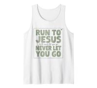 Messaggio di Fede Cristiana Run to Jesus Comfort Citazione Canotta
