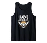 Messaggio di fede "I Love Jesus Dove Sunburst Canotta