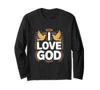 Messaggio di Halo con Colombe ispiratrici I Love God Maglia a Manica