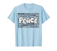 Messaggio di Pace “No War” in 56 Lingue con Design Peace Maglietta