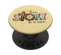 Messaggio di Speranza: Lui è Risorto Design Colorato PopSockets PopGrip Adesivo