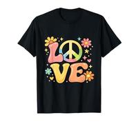 Messaggio edificante Amore Floreale Hippie Loving World Movement Maglietta