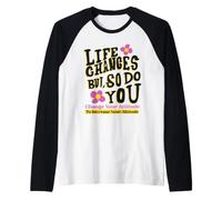 Messaggio Positivo Cambia Il Tuo atteggiamento Pensiero Positivo Maglia con Maniche Raglan