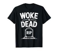 Messaggio Sarcastico Divertente Woke Is Dead Rip lapide Maglietta