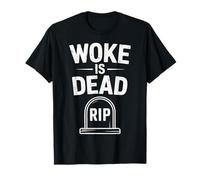 Messaggio Sarcastico Divertente Woke Is Dead Rip lapide Maglietta
