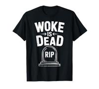 Messaggio Sarcastico Divertente Woke Is Dead Rip lapide Maglietta