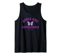 Messaggio viola con farfalla "Girls Are Superheroes Too" Canotta