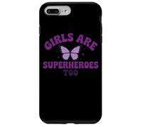 Messaggio viola con farfalla "Girls Are Superheroes Too" Custodia per iPhone 7 Plus/8 Plus