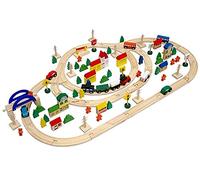messefix Trenino di legno incl accessori - Treno Set da gioco - 5 metri estensibile