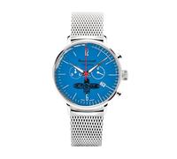 Messerschmitt Boxer 100-17M - Cassa in acciaio inox Ø 42 mm - Movimento al quarzo - Quadrante con logo boxer - Cinturino Milanese - Made in Germany, Bracciale