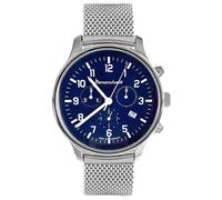 Messerschmitt Orologio da uomo ME42CH-M - Eleganza e precisione - Quadrante laccato blu cobalto in combinazione con cassa in acciaio inox satinato - Ø 42 mm - Cinturino in maglia milanese - Made in