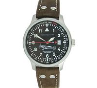 Messerschmitt orologio con motivo: aeroplano, record di velocità, ME-209LB Ronda Swiss Movement 5ATM con cinturino in pelle marrone