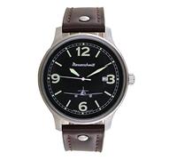 Messerschmitt Orologio da polso da uomo per aviatore, marrone/nero, ME42-262, cinghia