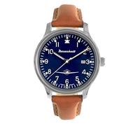 Messerschmitt Orologio da uomo Aviatore con cinturino in pelle marrone/blu ME42-108L