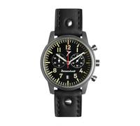 Messerschmitt Orologio da uomo, cronografo aviatore, nero, ME-4544-5021, cinghia