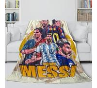 Messi Coperta Flanella Stampata 3D - Calcio Coperta Morbida Regalo Compleanno Per Sorella Fratello Nipote Collega - Divano Letto Culla Decoro 60x80inch(150x200cm)