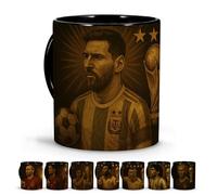 Messi Tazza. Leggende del Calcio. Colazione. Bambini. Allenatore. Regali originali Festa del Papà. Collezione Unica 330ml Leo
