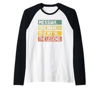 Messia l'Uomo Il Mito La Leggenda Divertente Citazione Personalizzata Maglia con Maniche Raglan
