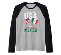Messicano Americano La Mia Storia Iniziata In Messico Orgoglio Vintage Maglia con Maniche Raglan