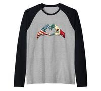 Messicano Americano Roots PRO Immigrazione Maglia con Maniche Raglan