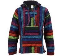 Messicano Baja Felpa Cappuccio Jerga Droga Tappeto Jumper Siesta Surf Hippy Baha