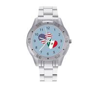 Messico Bandiera degli Stati Uniti Orologi Da Uomo In Acciaio Inox Cinturino Analogico Al Quarzo Orologio, Stile:, regular, Bracciale