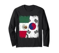 Messico Corea del Sud Mezza Bandiera Messicano Corea del Sud Pat Maglia a Manica