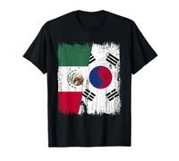 Messico Corea del Sud Mezza Bandiera Messicano Corea del Sud Pat Maglietta