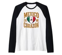 Messico en Mi Corazon Orgoglio Messicano Maglia con Maniche Raglan