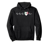Messico Heartbeat Design Bandiera Messicana Viva Messico Felpa con Cappuccio