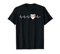 Messico Heartbeat Design Bandiera Messicana Viva Messico Maglietta