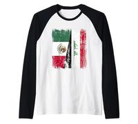 Messico Iraq Mezza Bandiera Messico Iraq Maglia Irachena Maglia con Maniche Raglan