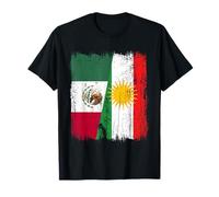 Messico Kurdistan Half Flag Mexican Kurdish Heritage Jersey Maglietta