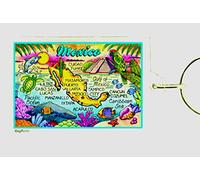Messico mappa acrilico rettangolare souvenir portachiavi 6,3 x 3,8 cm