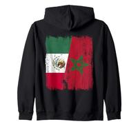Messico Marocco Half Flag Mexican Maroccan Heritage Jersey Felpa con Cappuccio
