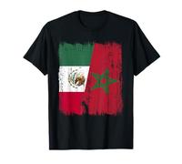Messico Marocco Half Flag Mexican Maroccan Heritage Jersey Maglietta