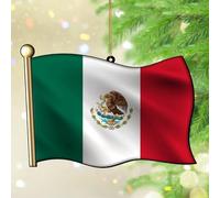 Messico Ornamenti di Natale America Paese ispanico Europa Asia Africa Bandiere Rotondo Albero di Natale Ornamento Ricordo Bandiera del Mondo Globale Viaggio Viaggio Acrilico Pallina di Natale per