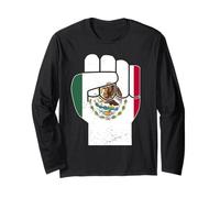 Messico Pugno Bandiera Messicana Viva Messico Latino Pride Maglia a Manica