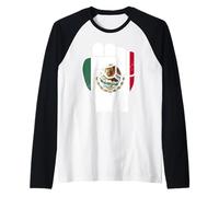 Messico Pugno Bandiera Messicana Viva Messico Latino Pride Maglia con Maniche Raglan