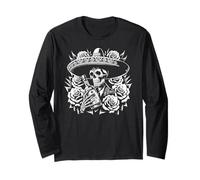 Messico Skeleton Vintage Tequila Day of the Dead Mexican Maglia a Manica