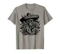 Messico Skeleton Vintage Tequila Day of the Dead Mexican Maglietta