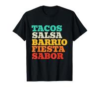 Messico Tacos Salsa Barrio Fiesta Sabor Maglietta
